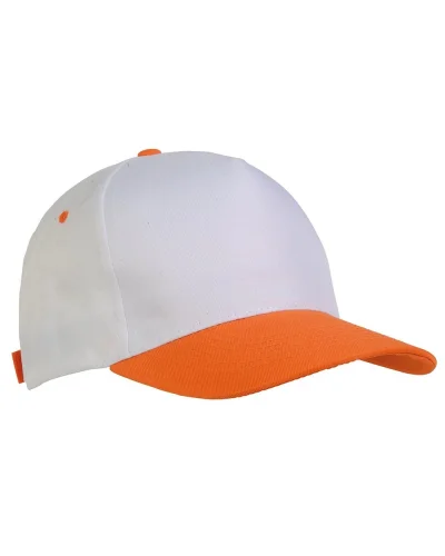 Cappellino junior in poliestere Beechtree, 5 pannelli, velcro Arancione