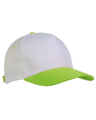 Cappellino junior in poliestere Beechtree, 5 pannelli, velcro Verde mela