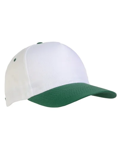 Cappellino junior in poliestere Beechtree, 5 pannelli, velcro Verde