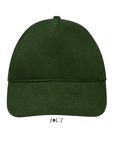 Cappellino Sunny 5 pannelli cotone regolabile, taglia unica Verde Bottiglia