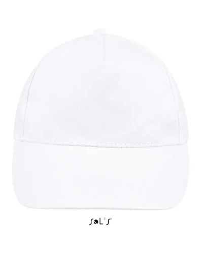 Cappellino Sunny 5 pannelli cotone regolabile, taglia unica Bianco