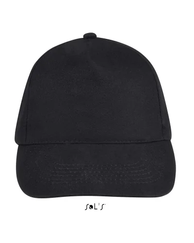 Cappellino Sunny 5 pannelli cotone regolabile, taglia unica Nero