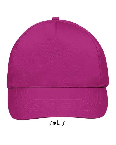 Cappellino Sunny 5 pannelli cotone regolabile, taglia unica Fucsia