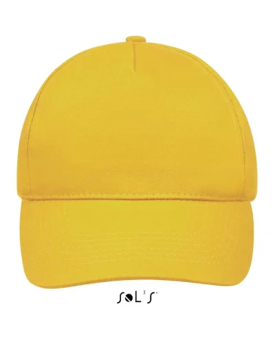 Cappellino Sunny 5 pannelli cotone regolabile, taglia unica Giallo Oro