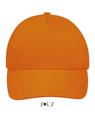 Cappellino Sunny 5 pannelli cotone regolabile, taglia unica Arancio