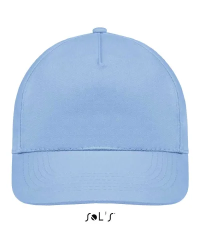 Cappellino Sunny 5 pannelli cotone regolabile, taglia unica Cielo