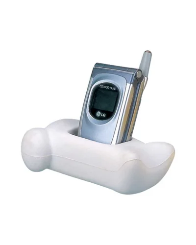 Portacellulare Antistress Osso in Poliuretano Bianco 9,5x5,5 cm
