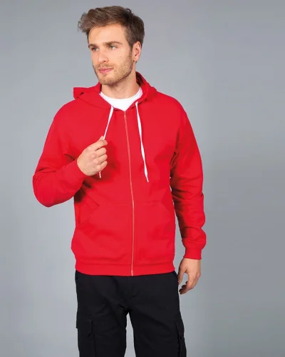Felpa Lecce con zip e cappuccio Made in Italy 80% cotone regular