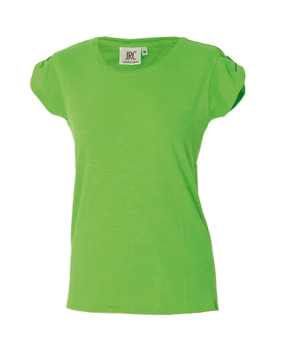 Perth Lady T-shirt Donna Cotone Slub Girocollo Slim Manica Corta Light Green