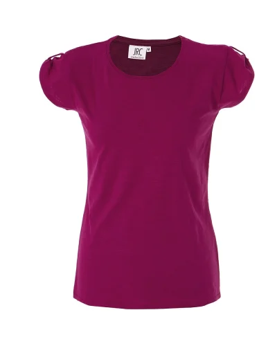 Perth Lady T-shirt Donna Cotone Slub Girocollo Slim Manica Corta Fucsia