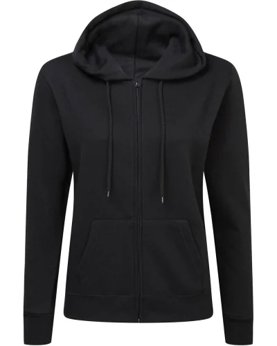 Felpa donna con cappuccio e zip in cotone , vari colori Black