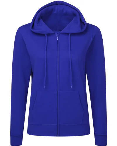 Felpa donna con cappuccio e zip in cotone , vari colori Royal Blue