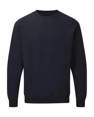 Felpa uomo raglan a girocollo personalizzata con logo Navy