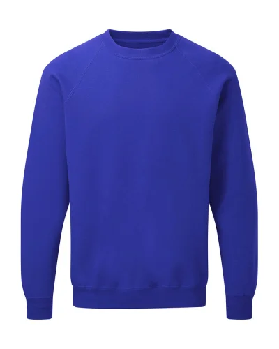 Felpa uomo raglan a girocollo personalizzata con logo Royal Blue