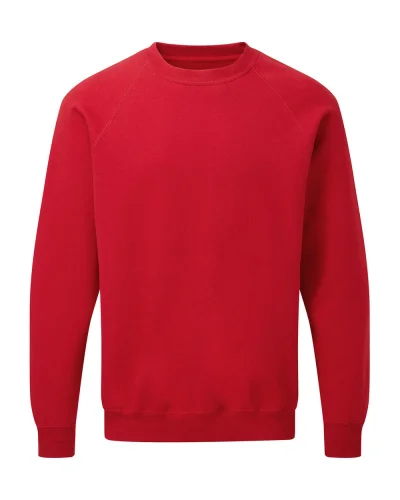 Felpa uomo raglan a girocollo personalizzata con logo Red