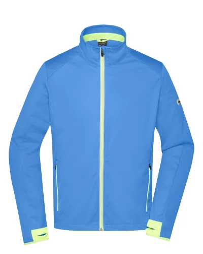 Softshell Uomo  3 Strati Nero, Antivento, Waterproof 5000mm Bright Blue / Bright Yellow