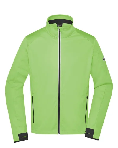 Softshell Uomo  3 Strati Nero, Antivento, Waterproof 5000mm Bright Green / Black