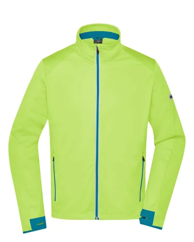Softshell Uomo  3 Strati Nero, Antivento, Waterproof 5000mm Bright Yellow / Bright Blue