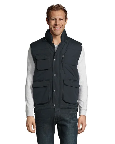 Gilet imbottito Viper, collo alto, antivento, tasche multiplo Blu Navy