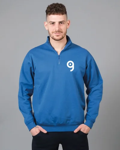 Felpa Piacenza uomo 100% cotone, zip corta, made in Italy