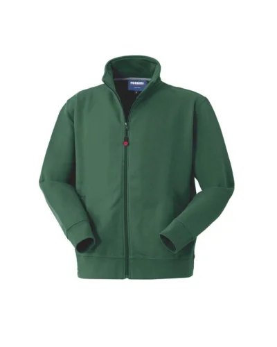 Felpa Canberra con zip, collo alto e tasche, personalizzabile Verde