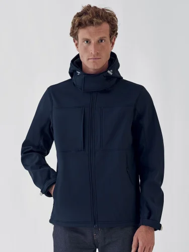 Giacca softshell Uomo con cappuccio removibile, antivento