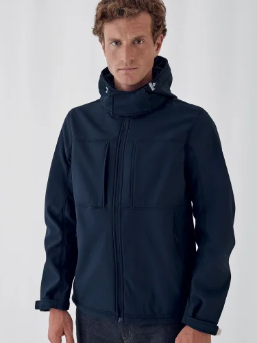 Giacca softshell Uomo con cappuccio removibile, antivento