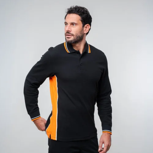 Polo Malta Manica Lunga Uomo 100% Cotone Piqué Regular Fit