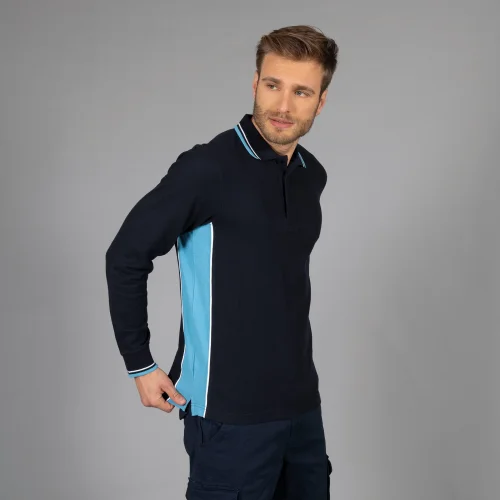Polo Malta Manica Lunga Uomo 100% Cotone Piqué Regular Fit