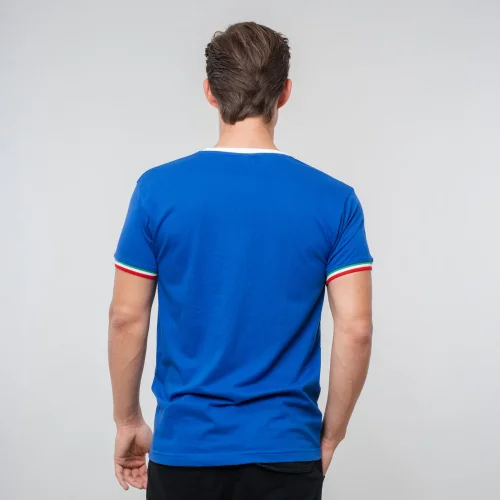 T-shirt cotone Girocollo Udine, Maniche Tricolore