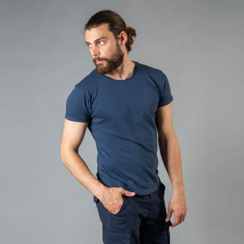 T-shirt uomo Perth in cotone Slub effetto fiammato