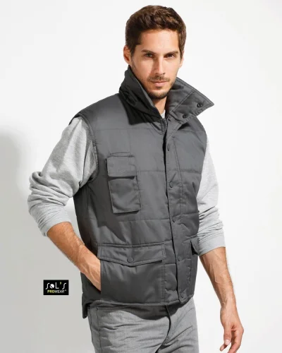 Gilet da lavoro Equinox imbottito, 6 tasche, elasticizzato