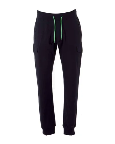 Damasco Man Pantalone felpa leggera cotone fluo zip tasche Navy