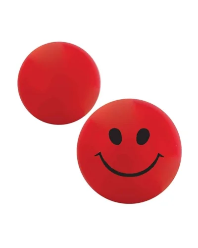 Pallina Smile Antistress gialla 7cm in poliuretano | Rosso