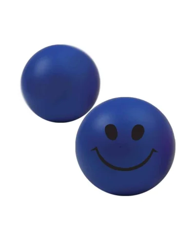 Pallina Smile Antistress gialla 7cm in poliuretano | Blu