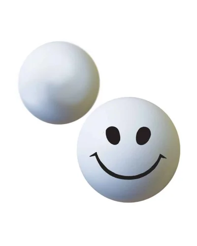 Pallina Smile Antistress gialla 7cm in poliuretano | Bianco