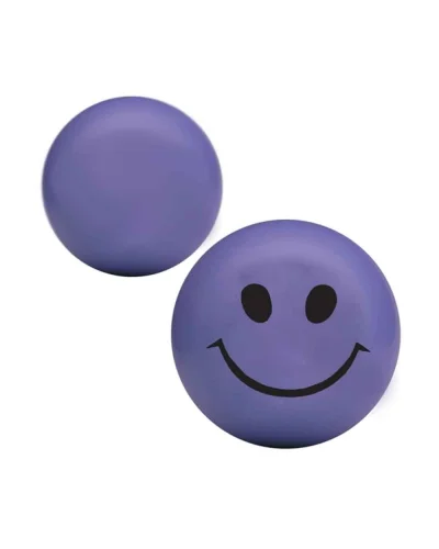 Pallina Smile Antistress gialla 7cm in poliuretano | Viola