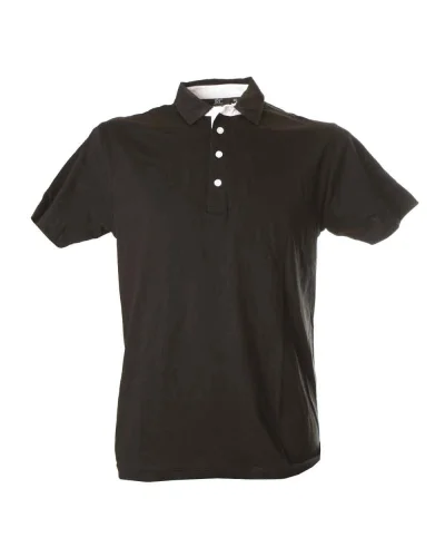 Polo Valencia uomo cotone pettinato, manica corta, Regular fit Black