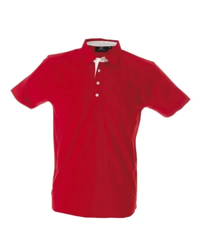 Polo Valencia uomo cotone pettinato, manica corta, Regular fit Red