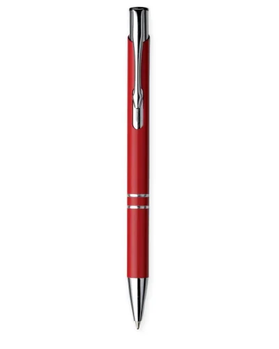 Penna a sfera in alluminio con refill nero pratica e resistente Rosso