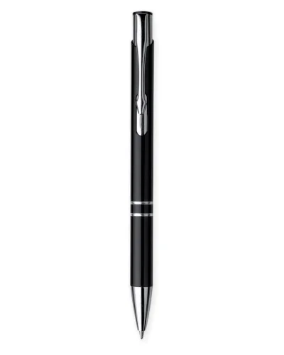Penna a sfera in alluminio con refill nero pratica e resistente Nero