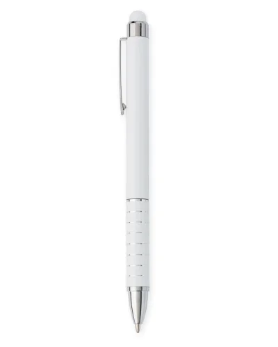 Penna a sfera touch Tokyo Naxos blu e argento con punta soft Bianco