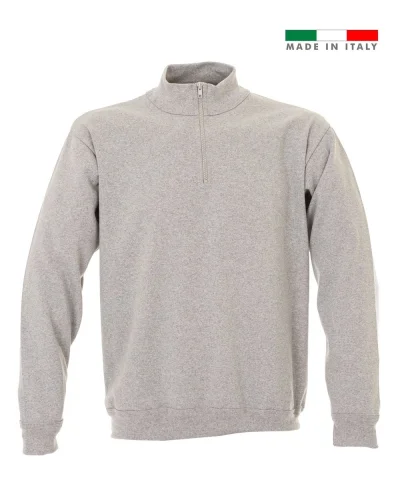 Felpa Pisa , Made in Italy, zip corta, cotone, regular fit Melange