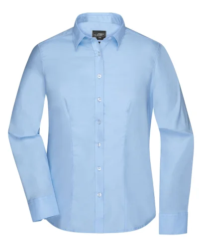 Camicia donna twill cotone 100% body fit maniche lunghe Light Blue