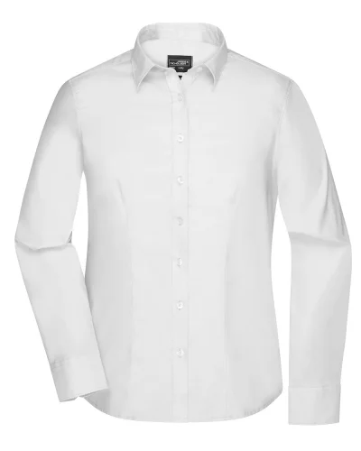 Camicia donna twill cotone 100% body fit maniche lunghe White