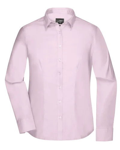 Camicia donna twill cotone 100% body fit maniche lunghe Light-Pink