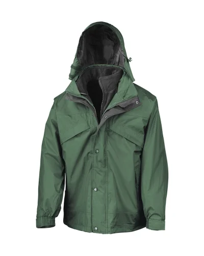 Giacca 3 in 1 Northpeak con interno pile caldo removibile Bottle green