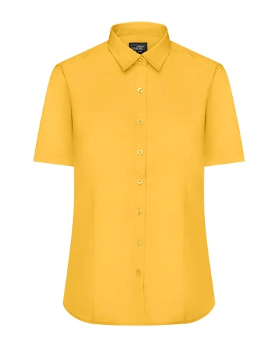 Ladies' Camicia Aqua Manica Corta Popeline Body Fit 105g/m² Yellow
