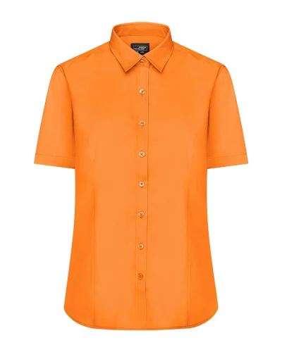 Ladies' Camicia Aqua Manica Corta Popeline Body Fit 105g/m² Orange