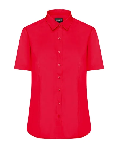 Ladies' Camicia Aqua Manica Corta Popeline Body Fit 105g/m² Tomato